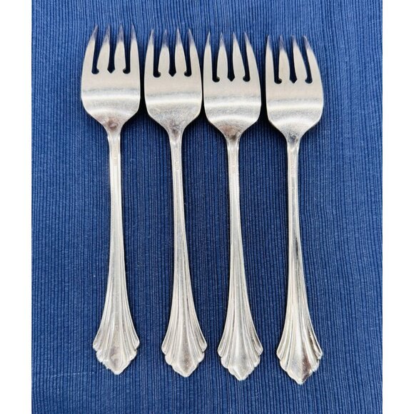 Oneida Bancroft Fortune Salad Fork 6.75 inch Lot of 4 Stainless Flatware USA - Picture 3 of 5